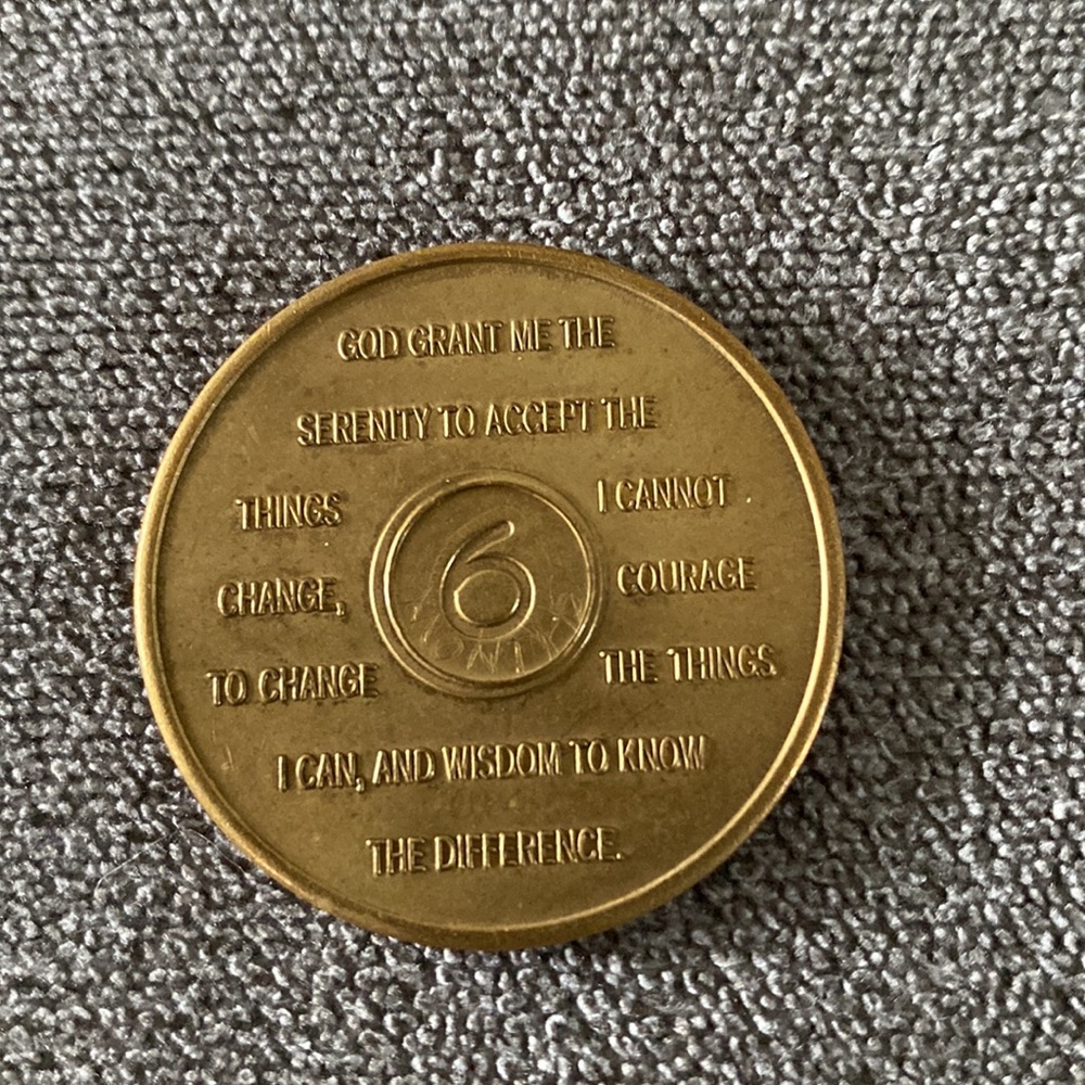 Vintage AA 6 month medallion/chip - Picture 2 of 2